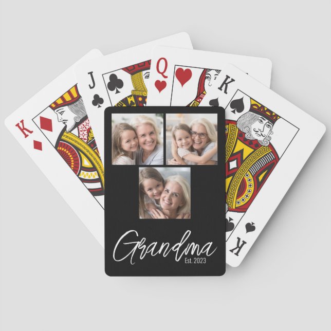 Jeu De Cartes Customizable Grandma Established Year 3 Photo (dos)