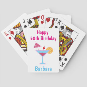 Jeu De Cartes Cute 50e Anniversaire Cocktail Pink Martini