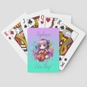 Jeu De Cartes Cute Anime Girl Jouer Joueur Cello Personnalisé