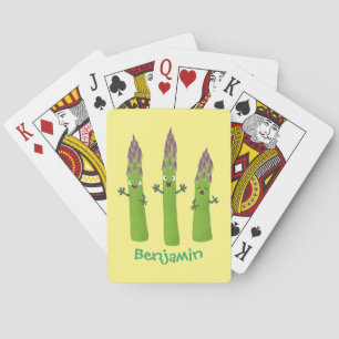 Jeu De Cartes Cute asperges chantant un trio végétal dessin anim