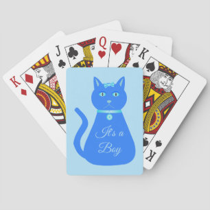 Jeu De Cartes Cute Blue Baby Boy Chat Personnalisé Genre Reveill