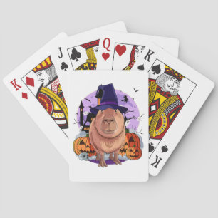 Jeu De Cartes Cute Capybara Halloween sorcier Citrouille Sweatsh