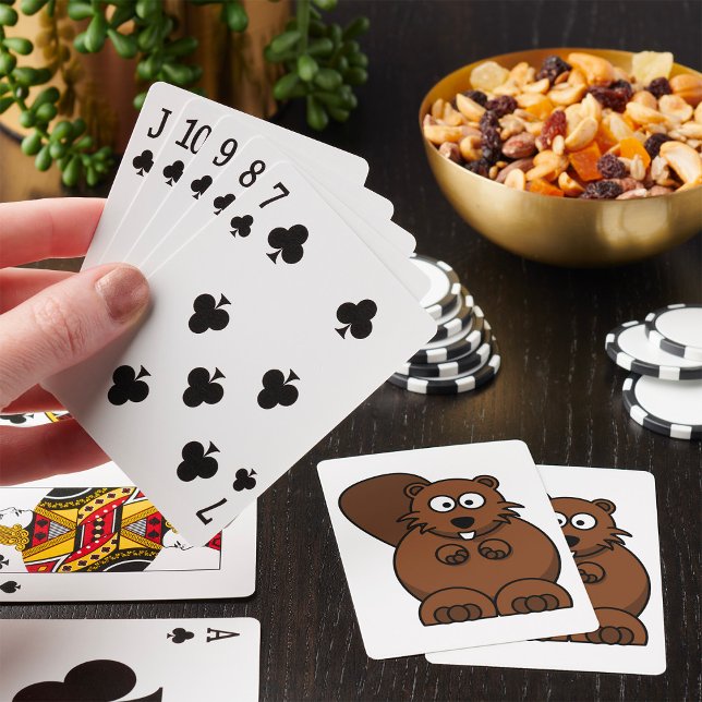 Jeu De Cartes Cute Cartoon Beaver Funny Bois Animal (Créateur téléchargé)