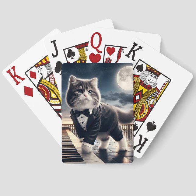Jeu De Cartes Cute Cat Pawdigy joue une sonate au clair de lune (Verso)