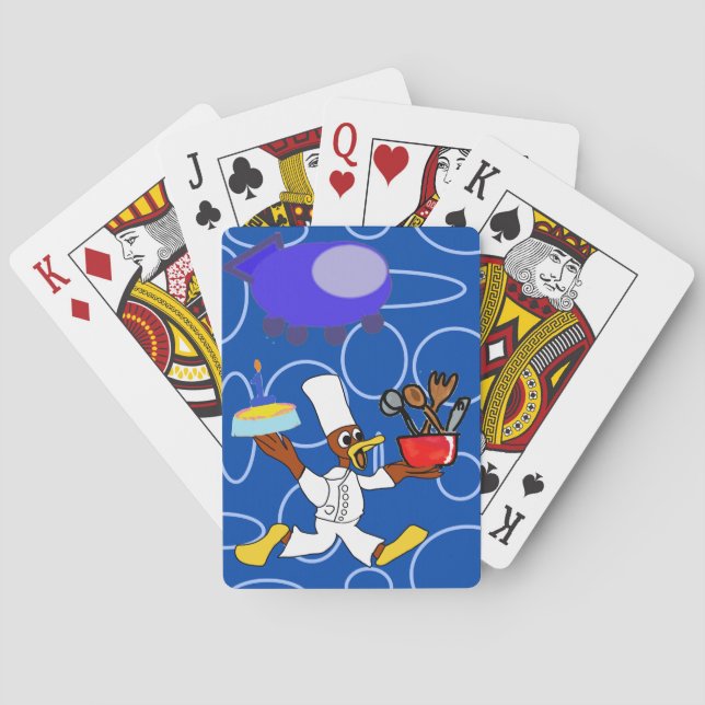 Jeu De Cartes Cute Chef Ducky Kazoo Blue Cercles (dos)