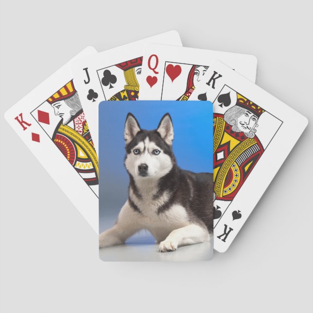 Jeu De Cartes Cute Chien chiot sibérien Husky (dos)