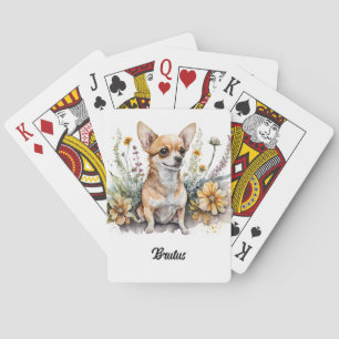 Jeu De Cartes Cute Chihuahua en fleurs
