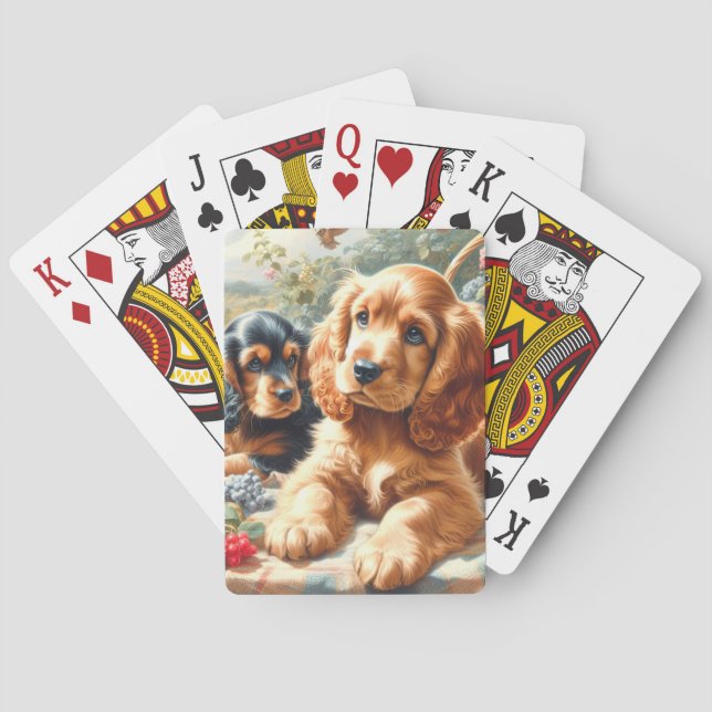 Jeu De Cartes Cute Cocker Peinture Espagnole (dos)