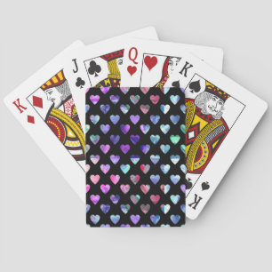 Jeu De Cartes Cute Colorful Watercolor Heart Love Pattern