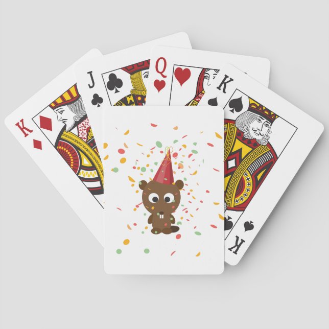 Jeu De Cartes Cute Confetti Party Beaver (dos)