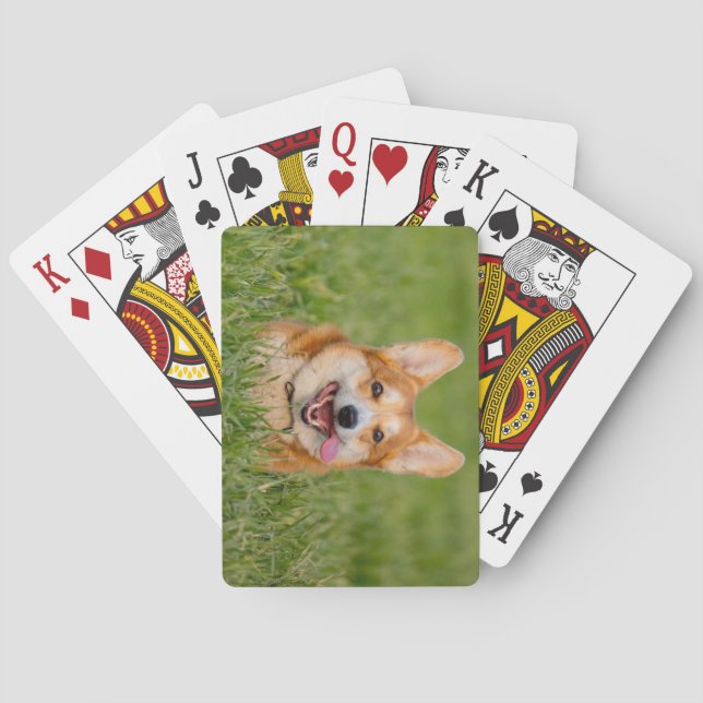 Jeu De Cartes Cute Corgi Jouer dans l'herbe (dos)