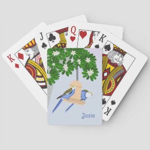 Jeu De Cartes Cute Couple Parrots Joués Rosellas Ajouter un nom
