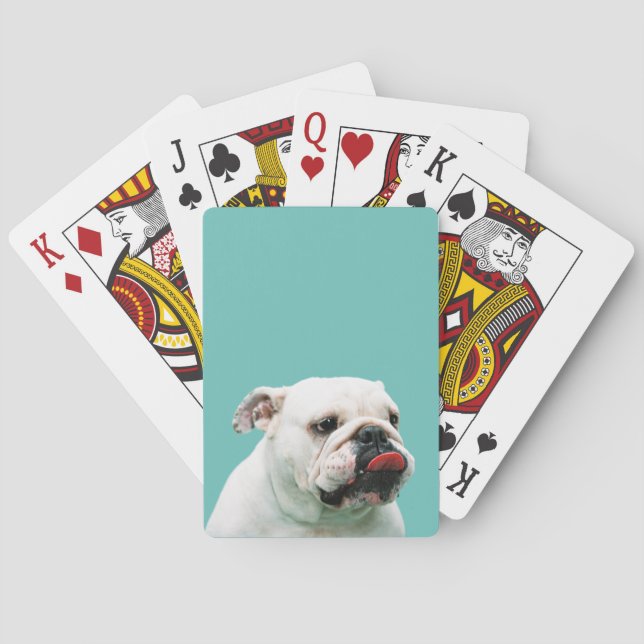 Jeu De Cartes Cute dog white Bulldog (dos)