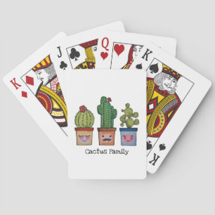 Jeu De Cartes Cute Famille Cactus En Aquarelle