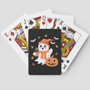 Jeu De Cartes Cute Ghost Boire Café de glace Halloween