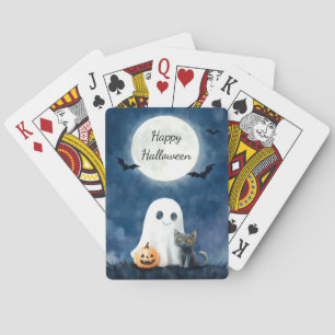 Jeu De Cartes Cute Ghost et Black Cat Halloween