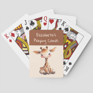 Jeu De Cartes Cute girafe crème brune enfants