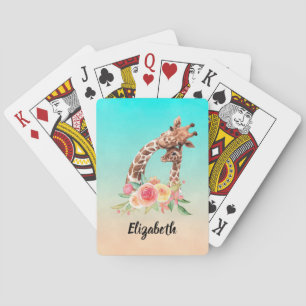 Jeu De Cartes Cute Giraffe Aquarelle Maman & Bébé