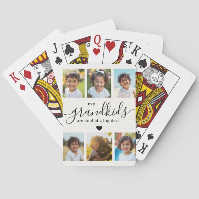 Jeu De Cartes Cute Grandchildren Photo Collage for Grandma (dos)