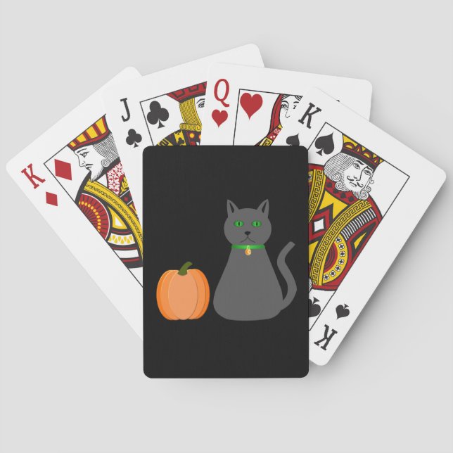Jeu De Cartes Cute Halloween Chat et Citrouille (dos)