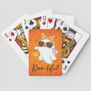 Jeu De Cartes Cute Halloween Ghost Citrouille épice personnalisé