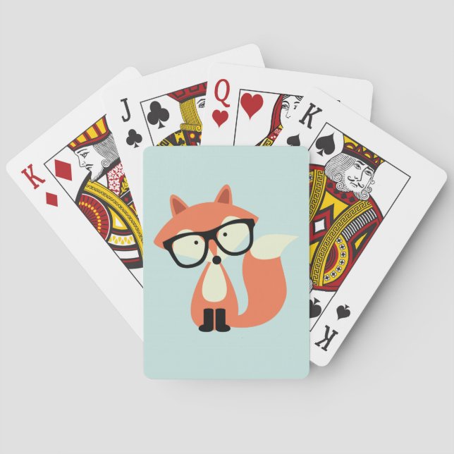 Jeu De Cartes Cute Hipster Red Fox (dos)