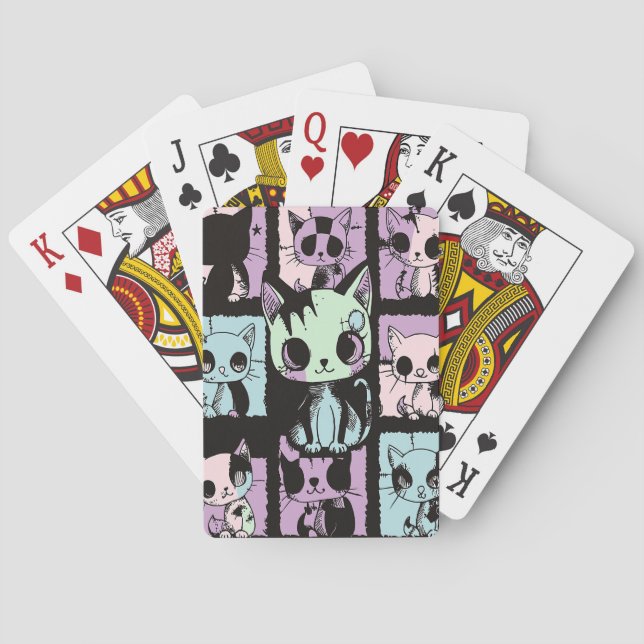 Jeu De Cartes Cute Kawaii Pastel Goth Patchwork Gothique Déplais (dos)