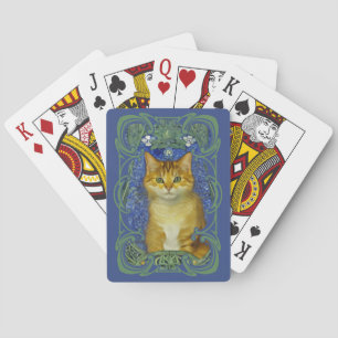Jeu De Cartes Cute Kitten au style Art Nouveau Vintage