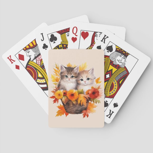 Jeu De Cartes Cute Kittens chats personnalisés en panier (dos)