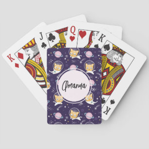 Jeu De Cartes Cute Kitty Chat Astronauts Motif