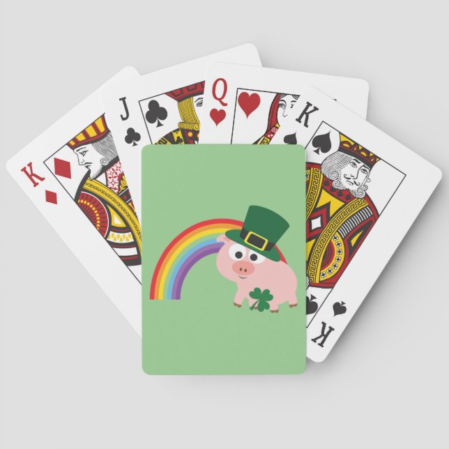 Jeu De Cartes Cute Leprechaun Pig (dos)