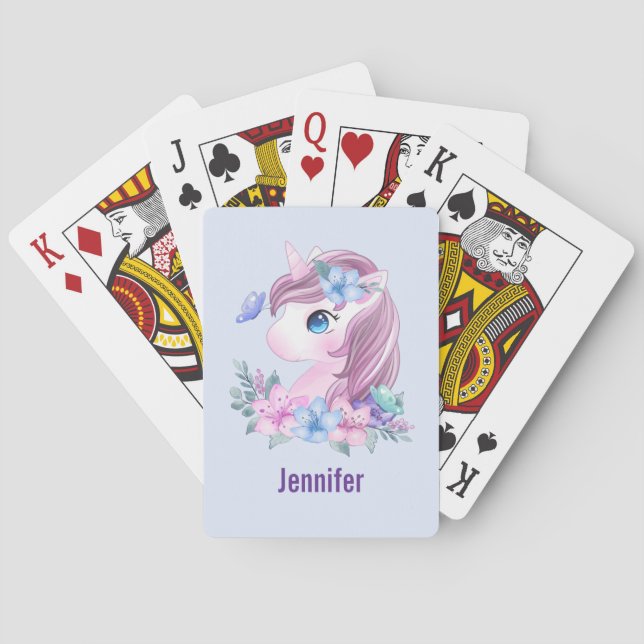 Jeu De Cartes Cute & Magique Baby Unicorne avec gros yeux (dos)