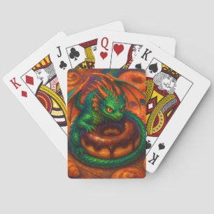 Jeu De Cartes Cute Mini Dragon Vert & Imaginaire Donut Art