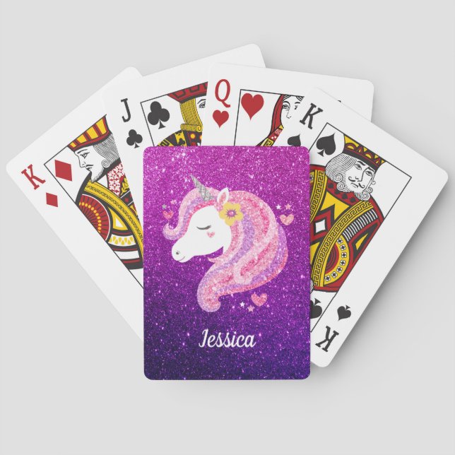 Jeu De Cartes Cute Parties scintillant Unicorn (dos)