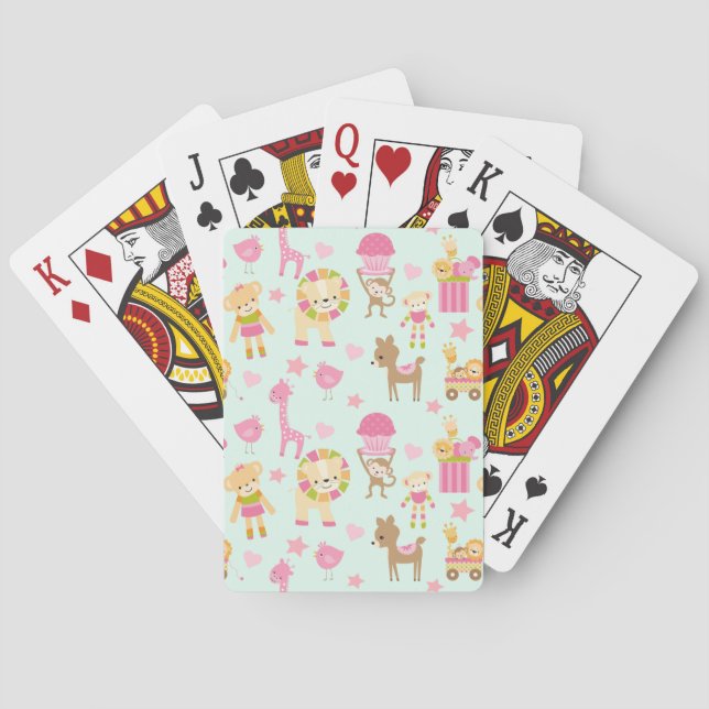 Jeu De Cartes Cute Pattern avec Whimsical Animals & Toys (dos)