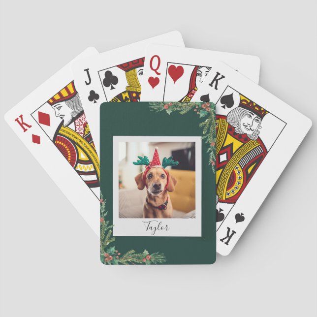 Jeu De Cartes Cute Pet Photo Script Festive Dog Christmas (dos)