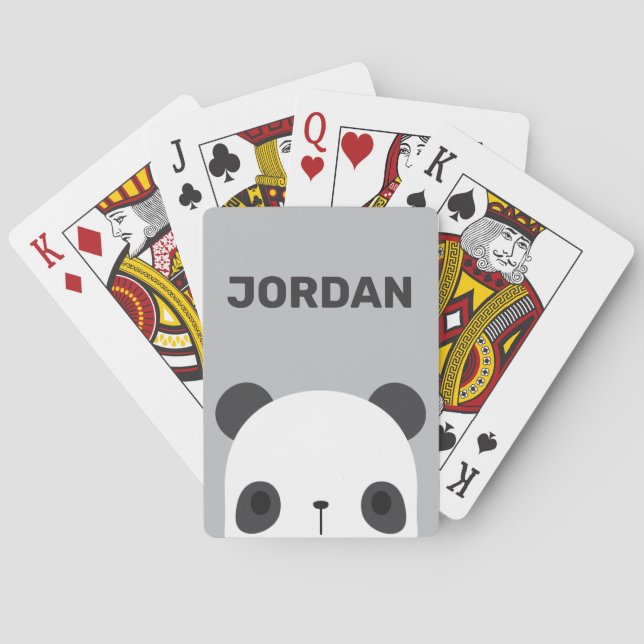 Jeu De Cartes Cute petit ours Panda avec nom personnalisé (dos)