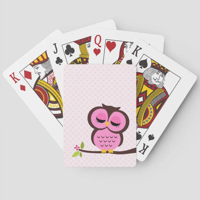 Jeu De Cartes Cute Pink Owl (dos)