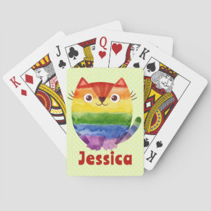 Jeu De Cartes Cute Pride Kitty Aquarelle personnalisée