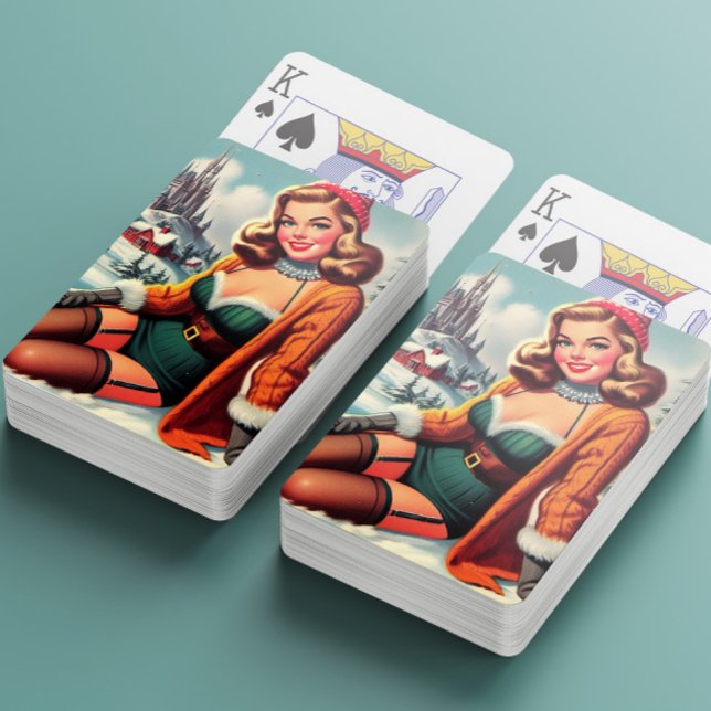 Jeu De Cartes Cute Retro Winter Pin-up (Créateur téléchargé)