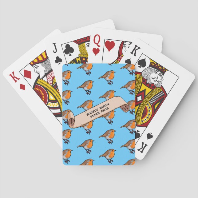Jeu De Cartes Cute Robin Rockin' Robin Poker Club Retro Motif (dos)