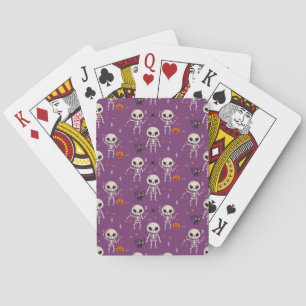 Jeu De Cartes Cute Skeletons Halloween Motif violet