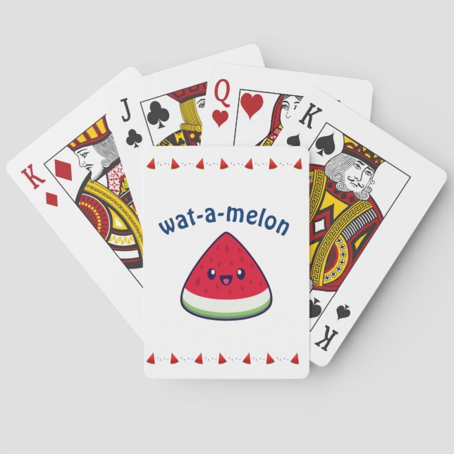 Jeu De Cartes Cute Smiling Kawaii Watermelon (dos)