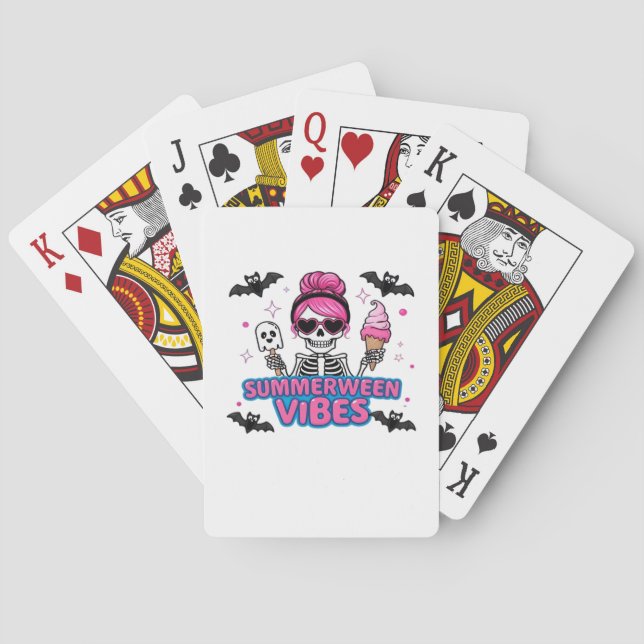 Jeu De Cartes Cute Summerween Vibes Skeleton IceCream Summer Vac (dos)