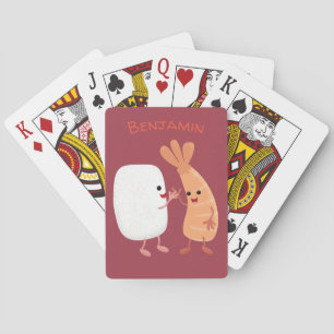Jeu De Cartes Cute sushi riz crevettes amis dessin animé