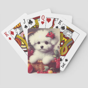 Jeu De Cartes Cute Vintage Bichon Frisé Peinture