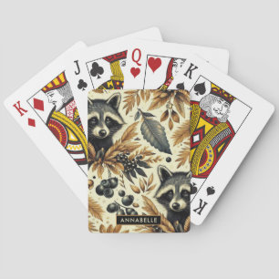 Jeu De Cartes Cute Vintage Racoon Motif