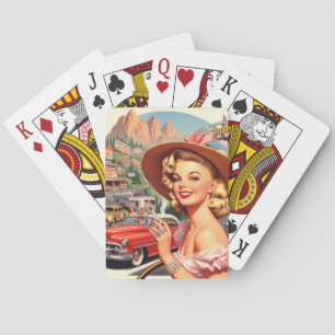 Jeu De Cartes Cute Vintage Retro Peinture de fille
