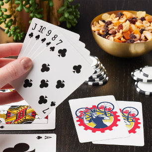 Jeu De Cartes Cycliste portant un vélo Mécanicien de cyclisme Éq