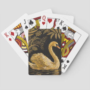 Jeu De Cartes Cygne d'or sur une étang de minuit